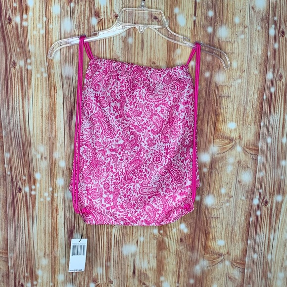 Vera Bradley Eden Pink Paisley Drawstring Backpack NWT - Picture 4 of 5
